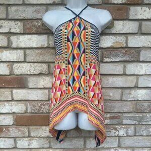 Trina Turk Multicolor Striped Halter Top / Cover Up Dress